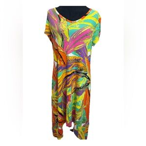 Spense ladies T-shirt pullover stretch dress colorful abstract NWT‎ size large